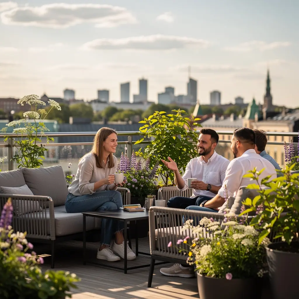 Koosolekuruum, kus on paigutatud ergonoomilised toolid ja akustilised paneelid, et tagada hea heliisolatsioon.