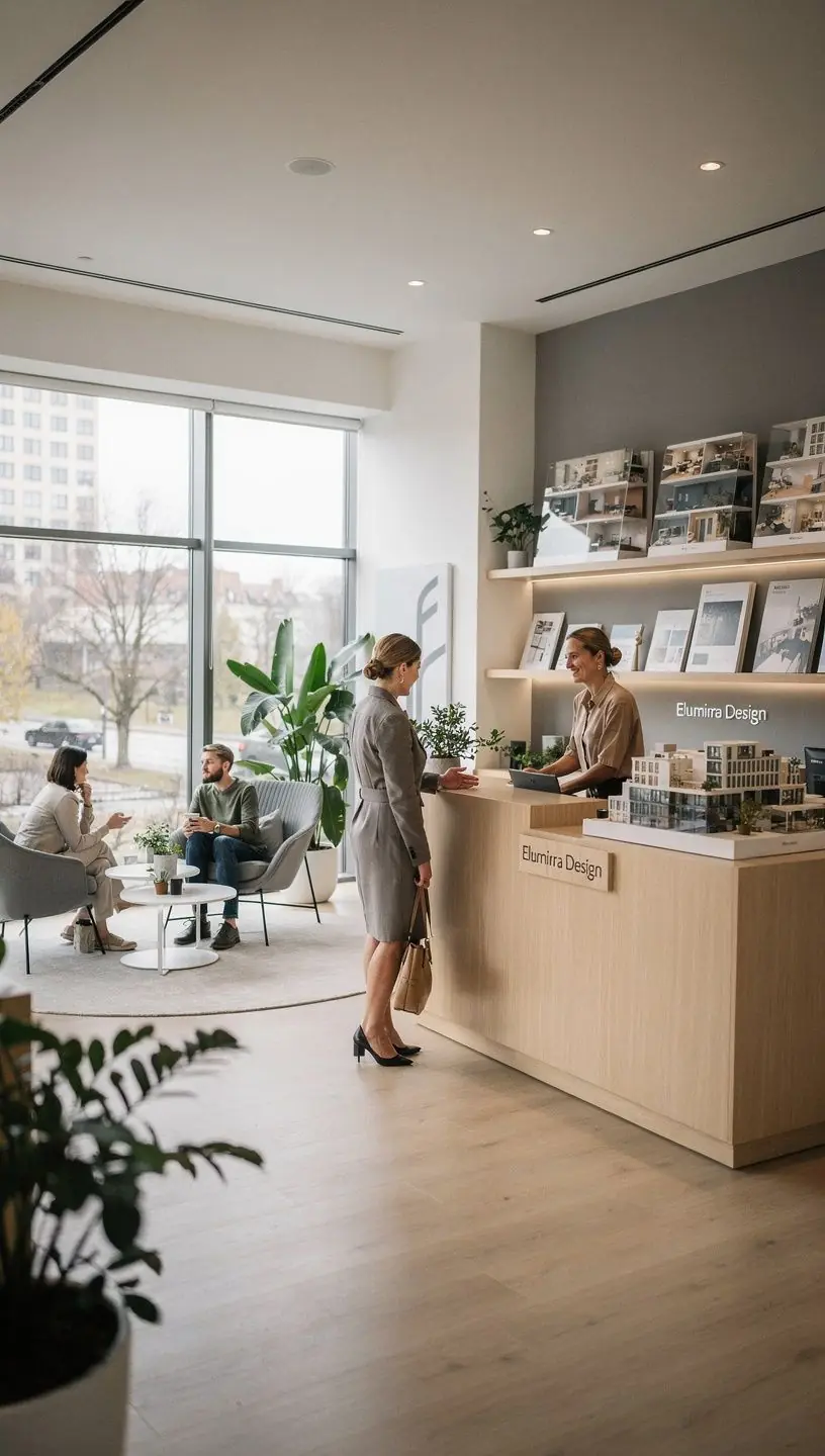 Loominguline tööala, kus on eraldatud tsoonid ja looduslikud materjalid, et luua inspireeriv keskkond.