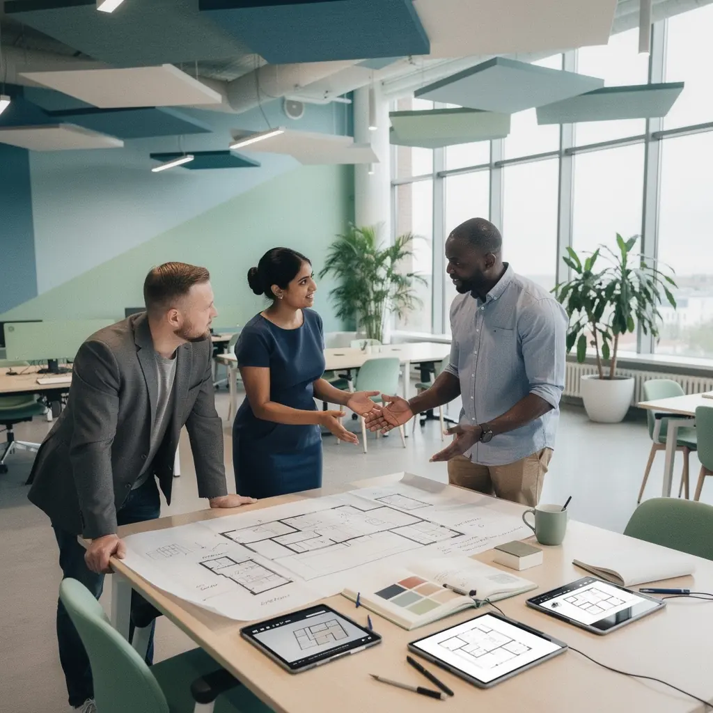 Töötajate puhkeala, kus on pehmed diivanid ja rahulik valgustus, et soodustada lõõgastumist ja koostööd.